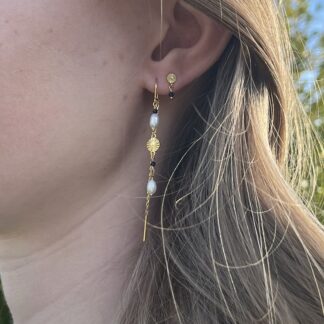 Studenter runde ørestikker - forgyldt